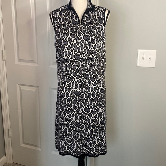 BKE Red Buckle Cheetah Leopard Print Midi Soft Sweater Dress - Picture 1 of 7